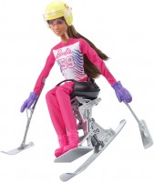 Lalka Barbie Winter Sports Para Alpine Skier Brunette HCN33 