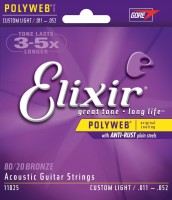 Struny Elixir Acoustic 80/20 Bronze PW Custom Light 11-52 