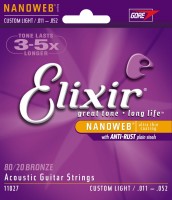 Струни Elixir Acoustic 80/20 Bronze NW Custom Light 11-52 