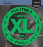 Струни DAddario XL ProSteels 5-String Bass 40-125 
