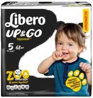 Zdjęcia - Pielucha Libero Up and Go Zoo Collection 5 / 68 pcs 