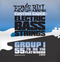 Struny Ernie Ball Flatwound Group I Bass 55-110 