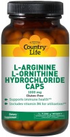 Фото - Амінокислоти Country Life L-Arginine/L-Ornithine Hydrochloride 60 cap 