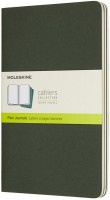 Zdjęcia - Notatnik Moleskine Set of 3 Plain Cahier Journals Large Green 