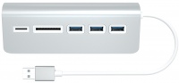 Zdjęcia - Czytnik kart pamięci / hub USB Satechi Aluminum USB 3.0 Hub & Card Reader 