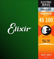 Струни Elixir Bass Stainless Steel Nanoweb 45-100 