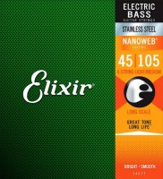 Струни Elixir Bass Stainless Steel Nanoweb 45-105 