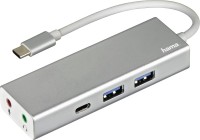 Кардридер / USB-хаб Hama USB 3.1 Type-C Hub 1:3 