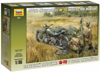 Фото - Збірна модель Zvezda Soviet Motorcycle M-72 with 82 mm Mortar (1:35) 