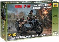 Фото - Збірна модель Zvezda R-12 German Motorcycle with Sidecar and Crew (1:35) 