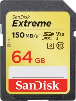Карта пам'яті SanDisk Extreme SDXC Class 10 UHS-I U3 150MB/s 64 ГБ