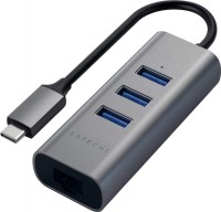 Кардридер / USB-хаб Satechi Type-C 2-in-1 Aluminum 3 Port Hub with Ethernet 