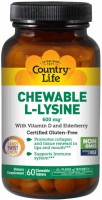 Фото - Амінокислоти Country Life Chewable L-Lysine 600 mg 60 tab 