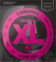 Струни DAddario XL Chromes Bass Flat Wound 5-String SL 45-132 
