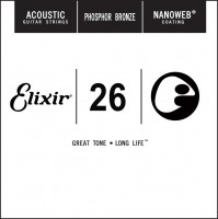 Zdjęcia - Struny Elixir Acoustic Nanoweb Phosphor Bronze Single 26 