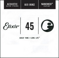 Фото - Струни Elixir Acoustic Nanoweb 80/20 Bronze Single 45 