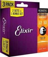 Струни Elixir Acoustic Phosphor Bronze NW Light 12-53 (3-Pack) 