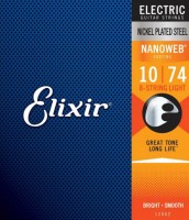 Струни Elixir Electric 8-String Nanoweb Light 10-74 