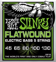 Фото - Струни Ernie Ball Slinky Flatwound Bass 5-String 45-130 