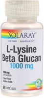 Фото - Амінокислоти Solaray L-Lysine and Beta Glucan 1000 mg 60 cap 