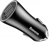 Фото - Зарядний пристрій BASEUS Golden Contactor Dual U Intelligent Car Charger 