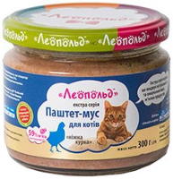 Фото - Корм для кішок Leopold Pate Mousse with Chicken 0.3 kg 