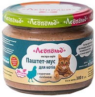 Фото - Корм для кішок Leopold Pate Mousse with Oven Chicken 0.3 kg 