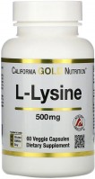 Фото - Амінокислоти California Gold Nutrition L-Lysine 500 mg 60 cap 