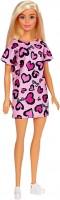 Лялька Barbie Blonde Wearing Pink Heart-Print Dress and Shoes GHW45 