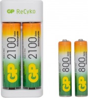 Фото - Зарядка для акумуляторної батарейки GP E211 + 2xAA 2100 mAh + 2xAAA 800 mAh 