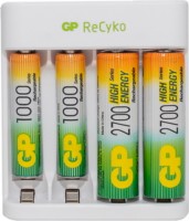 Фото - Зарядка для акумуляторної батарейки GP E411 + 2xAA 2700 mAh + 2xAAA 1000 mAh 