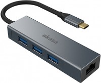 Кардридер / USB-хаб Akasa AK-CBCA20-18BK 