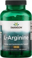 Амінокислоти Swanson L-Arginine 500 mg 100 cap 
