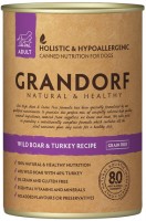 Karm dla psów Grandorf Adult Canned Wild Boar/Turkey 0.4 kg 
