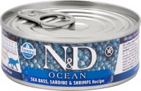 Karma dla kotów Farmina Ocean Canned Sea Bass/Sardine/Shrimps 80 g 