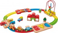 Tor samochodowy / kolejowy Hape Rainbow Puzzle Railway E3826 