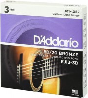 Струни DAddario 80/20 Bronze 3D 11-52 