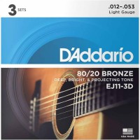 Струни DAddario 80/20 Bronze 3D 12-53 