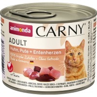 Karma dla kotów Animonda Adult Carny Chicken/Turkey/Duck Heart  200 g 6 pcs