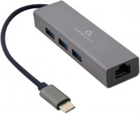 Кардридер / USB-хаб Cablexpert A-CMU3-LAN-01 