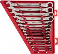 Фото - Набір інструментів Milwaukee MAX BITE ratcheting imperial combination spanner set 15 pc (4932464996) 