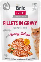Фото - Корм для кішок Brit Care Fillets in Gravy with Savory Salmon 85 g 