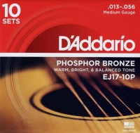Struny DAddario Phosphor Bronze 13-56 (10-Pack) 
