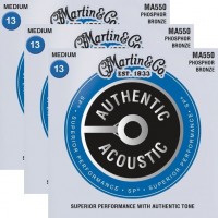 Струни Martin Authentic Acoustic SP Phosphor Bronze 13-56 (3-Pack) 