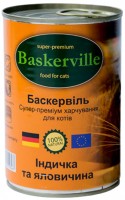 Фото - Корм для кішок Baskerville Cat Can with Turkey/Beef 400 g 