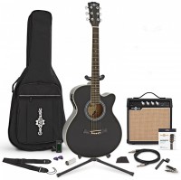 Gitara Gear4music Single Cutaway Electro Acoustic Guitar Complete Pack 