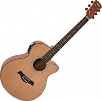 Gitara Gear4music Deluxe Single Cutaway Electro Acoustic Guitar Mahogany 