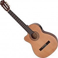 Zdjęcia - Gitara Gear4music Deluxe Cutaway Left Handed Classical Electro Acoustic Guitar 