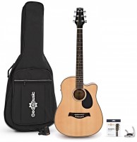 Gitara Gear4music 3/4 Electro Acoustic Cutaway Travel Guitar Pack 