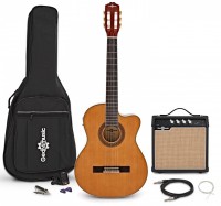 Gitara Gear4music Thinline Electro Classical Guitar Amp Pack 